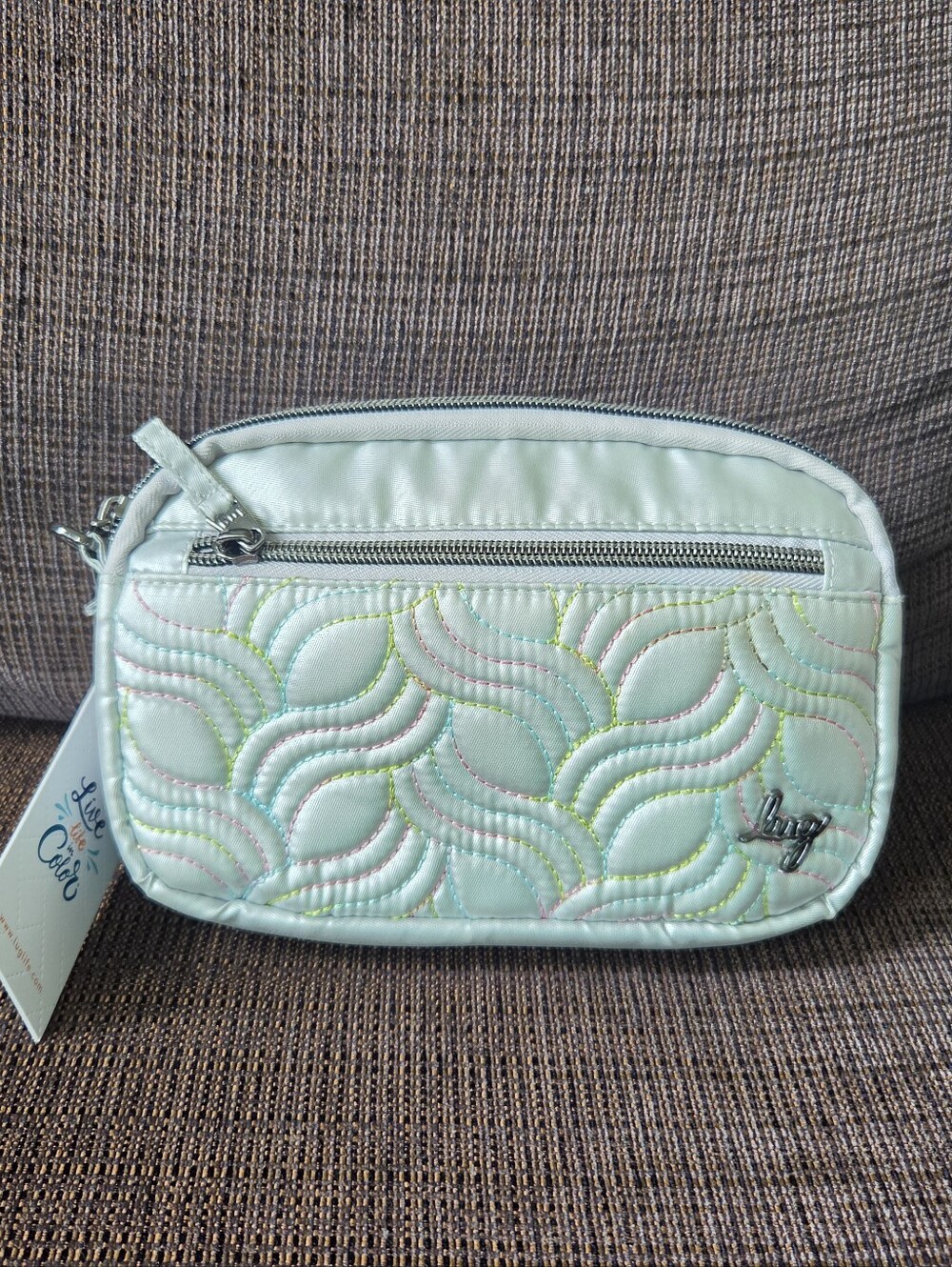 NWT Lug Super Coupe in Metallic Silver Ice Pop Stitch